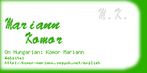 mariann komor business card